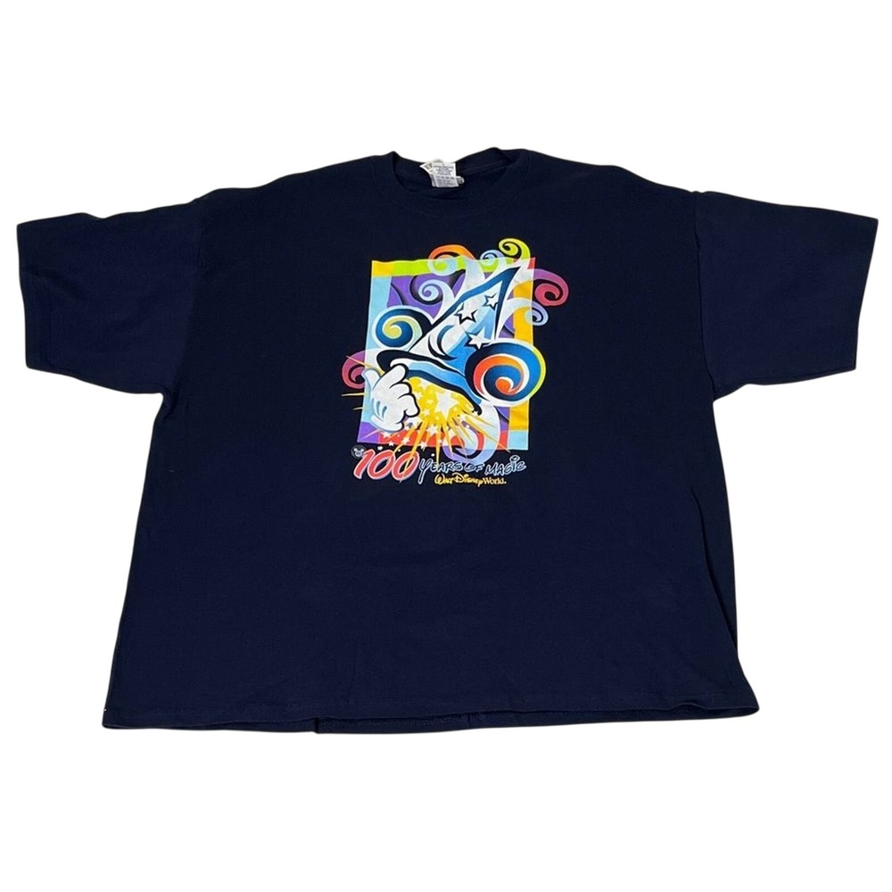 Walt Disney World 100 Years‎ of Magic Navy Cotton T shirt Fantasia size XXL NWT